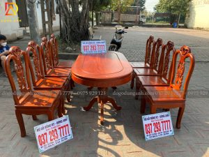 Bộ bàn ăn xẻ quạt