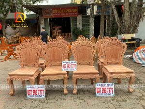 Mẫu ghế louis hoàng gia hương đá đục chạm 2 mặt, mặt tràn nguyên khối