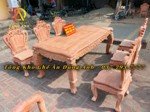 Bộ bàn ghế Louis Hoàng Gia gồm 8 ghế và 1 bàn củ lạc