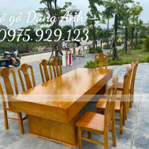 Bộ bàn ghế ăn gỗ cẩm nguyên khối