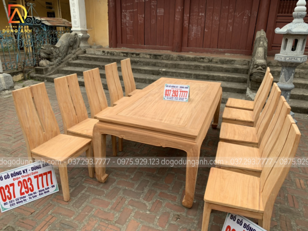 Bộ bàn ghế ăn hiện đại tựa cong 10 ghế