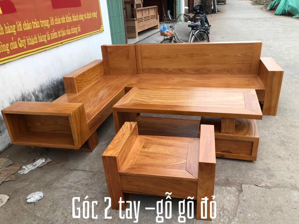 Góc 2 tay -gỗ gõ đỏ