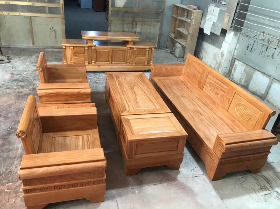 Hình ảnh sofa gỗ nguyên khối