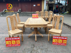 Bộ sản phẩm Triện Thọ gồm 8 ghế và 1 bàn cua góc