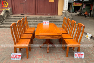 Bộ sản phẩm 8 ghế TRIỆN THỌ kết hợp vói bàn cua góc vô cùng đẳng cấp!