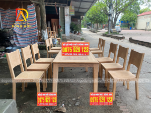 Bộ sản phẩm trơn hiện đại gồm 6 ghế và 1 bàn chất liệu Gõ Đỏ Siêu Sang