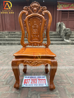 Mẫu ghế Louis Hoa hồng ( mặt ghế bản nong khung 53x50cm )