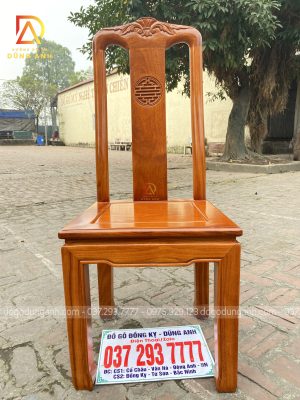 Mẫu ghế Triện Thọ - Gỗ Gõ Đỏ (Mặt ghế bản nong khung 42x45cm)