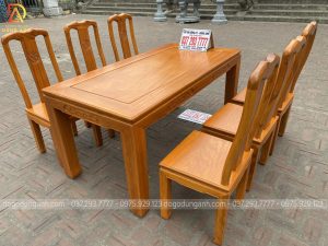 Bộ sản phẩm Triện Thọ 6 ghế kết hợp với bàn hình chữ nhật vô cùng đẹp