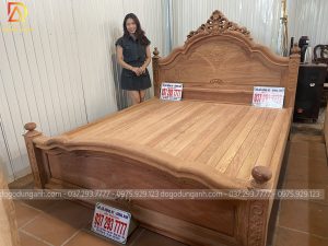 Giường Hoa Lá Tây chất liệu gỗ Hương Đá vô cùng đẳng cấp