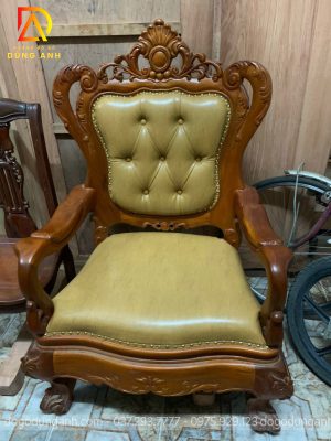 Ghế gỗ tự nhiên mẫu 2 chất liệu gỗ hương đá