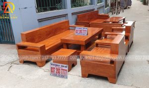 Bộ sản phẩm bàn ghế phòng khách gỗ Gõ Đỏ nguyên khối SANG TRỌNG