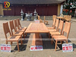Bộ sản phẩm bàn ghế ăn hiện đại làm từ chất liệu gỗ Hương Đá CAO CẤP