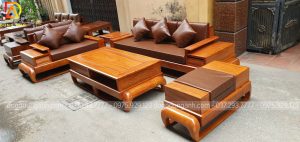 Bộ sản phẩm sofa phòng khách thi công trên chất gỗ Hương Đá  vô cùng hiện đại và đẳng cấp
