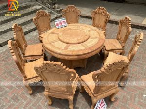 Bộ louis hoàng gia kết hợp bàn tròn bát quái