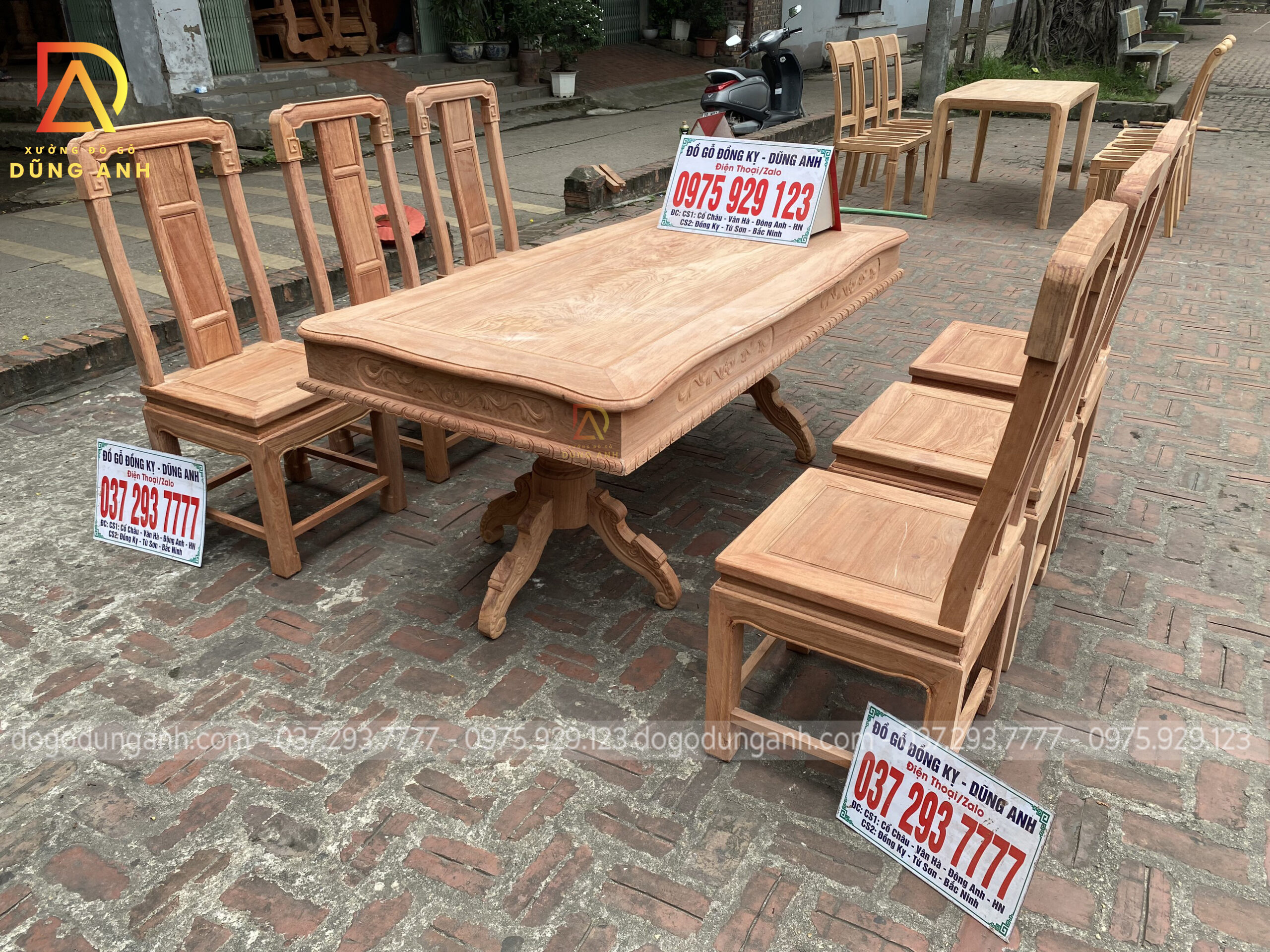 Bộ sản phẩm 6 ghế kết hợp với bàn vén góc tứ cạnh