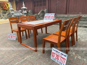 Bộ sản phẩm bàn ghế HIỆN ĐẠI mặt đá chọn vân SIÊU ĐẸP
