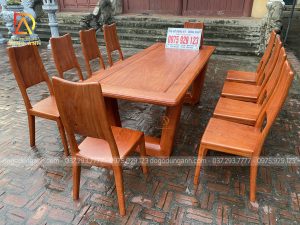 Bộ sản phẩm bàn ghế ăn hiện đại trên nền gỗ Hương Đá