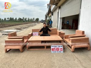 Sofa zito chân đùi gà 5 món gỗ hương đá vân veo cực đẹp