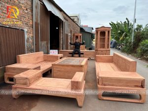 Combo cuối năm sản phẩm sofa zito chân hưu 5 món + kệ kim cương + tủ rượu - gỗ Hương Đá