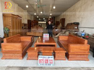 Bộ sản phẩm hiện đại sofa Zito 7 món gỗ Hương Đá mẫu HOT 2024