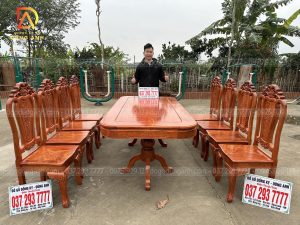 SIÊU PHẨM 8 ghế Bông Cúc + Bàn Vén Góc SIÊU VÂN