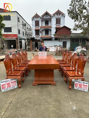 SIÊU PHẨM bàn Nguyên Khối SIÊU VÂN + Bộ 10 ghế Luxury Hoàng Gia