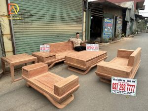 Sofa zito chân thuyền 5 món - gỗ Hương Đá