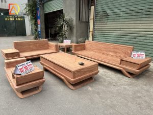 Sofa zito chân thuyền 5 món - gỗ hương đá