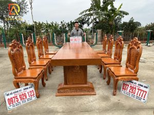 COMBO 8 ghế Louis Hoa Hồng + bàn Nguyên Khối & Bàn làm việc
