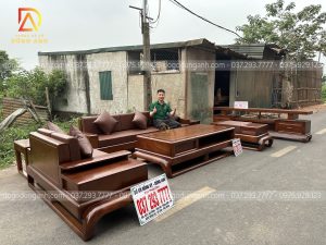 Combo bộ sản phẩm Sofa zito 5 món chân đùi gà + kệ tivi - gỗ Hương Đá