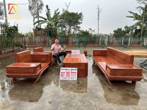 Sofa zito chân thuyền 5 món - gỗ Hương Đá