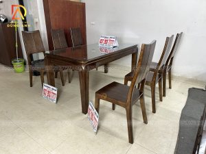 Bộ 6 Ghế Hiện Đại + Bàn Chữ Nhật - Gỗ Sồi Nga