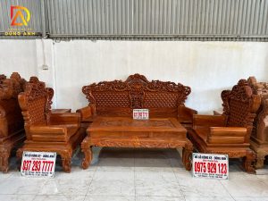 Bộ Louis Hoàng Gia Hoa Hồng 6 món (Gỗ Hương Đá)