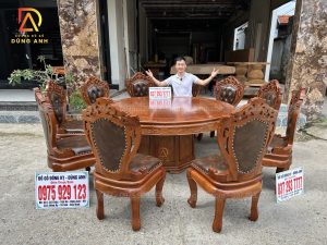 Bộ 10 Ghế Louis Hoàng Gia Bọc Đệm + Bàn Siêu TO Khổng Lồ