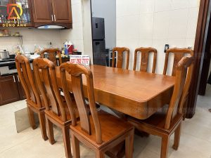 Bàn giao Siêu Phẩm 8 Ghế Triện Thọ + Bàn Nguyên Khối của anh Thắng ở Hưng Yên