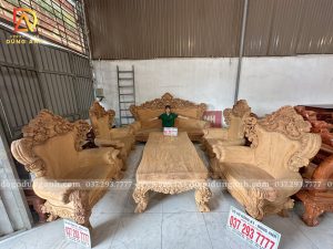 Đồ Gỗ Dũng Anh | Bộ Hoàng Gia Nguyên Khối Tay 30 Chân 20 - 6 Món - Gỗ Gõ Đỏ Pachy