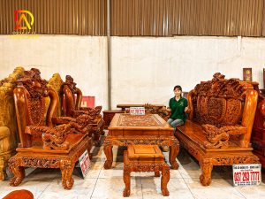 Đồ gỗ Dũng Anh | Bộ 6 món Nghê Bảo Đỉnh chân cột 14 SIÊU PHẨM + gỗ Hương Đá