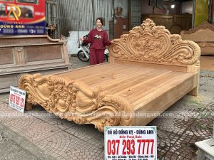 Đồ Gỗ Dũng Anh | Mẫu sản phẩm Giường Hoàng Gia Hoa Hồng 2m*2m2 hàng mộc thô cực đẹp
