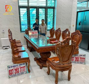 Đồ Gỗ Dũng Anh | Bàn giao siêu phẩm Ghế nữ hoàng + bàn nguyên khối VIP - Gỗ Gõ Đỏ