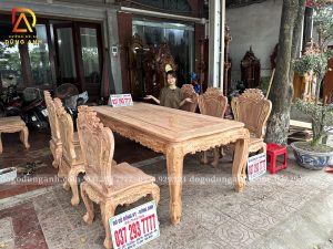 Đồ Gỗ Dũng Anh | Bộ sản phẩm 6 Ghế Louis Hoàng Gia + Bàn Củ Lạc  - Gỗ Hương Đá