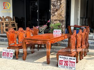 Đồ Gỗ Dũng Anh | Hoàn Thiện Bộ sản phẩm 8 Ghế Louis Hoàng Gia + Bàn Củ Lạc  - Hàng Đặt Của Anh Cương
