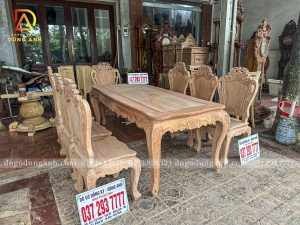 Đồ Gỗ Dũng Anh | Cảm ơn Anh Thịnh đã đặt Bộ bàn ăn 7 Ghế Louis Hoàng Gia kết hợp Bàn Củ Lạc - Gỗ Hương Đá