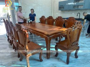 Đồ Gỗ Dũng Anh | Bàn giao bộ sản phẩm 10 ghế Louis Hoàng Gia+Bàn Củ Lạc -cô chú Phượng Phước ( Bắc Ninh ).