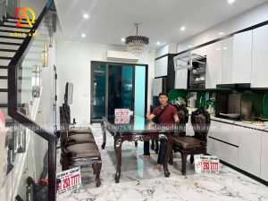 Đồ Gỗ Dũng Anh | Bàn Giao Cho Anh Đinh - Bát Tràng- Gia Lâm Bộ 6 Ghế Hoàng Gia Bọc Đệm + Bàn Củ Lạc  - Gỗ Gõ Đỏ.