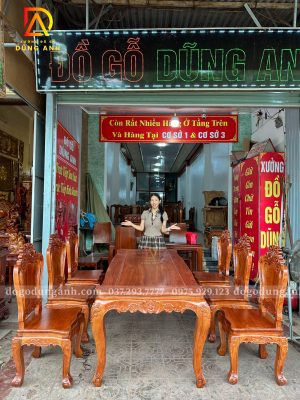 Đồ Gỗ Dũng Anh | Đơn Đặt Hàng Của Chị Duyên - Hải Dương Bộ 6 Ghế Louis Hoàng Gia + Bàn Củ Lạc - Gỗ Hương Đá