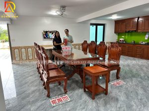 Đồ Gỗ Dũng Anh | Bàn Giao chị đào hảo  - chương mỹ bộ 8 ghế louis hoàng gia - hàng VIP