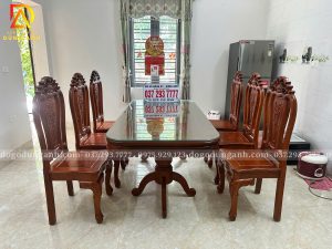 Đồ Gỗ Dũng Anh | Bàn Giao Anh Hiệu - Hưng Yên Bộ 6 Ghế Hoa Cúc - Gỗ Gõ Đỏ