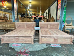 Giường chữ X chất liệu gỗ hương đá vô cùng đẹp và hiện đại
