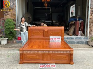 Giường chữ X chất liệu gỗ gõ đỏ vô cùng đẹp và hiện đại